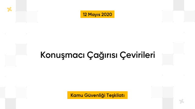 Konuşmacı Çağırısı Çevirileri