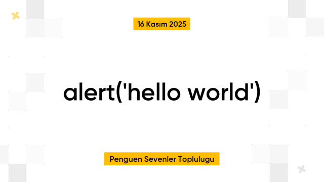 alert('hello world')